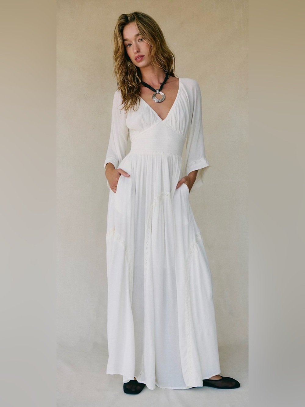 Free People Dixie Maxi Dress White Size Large